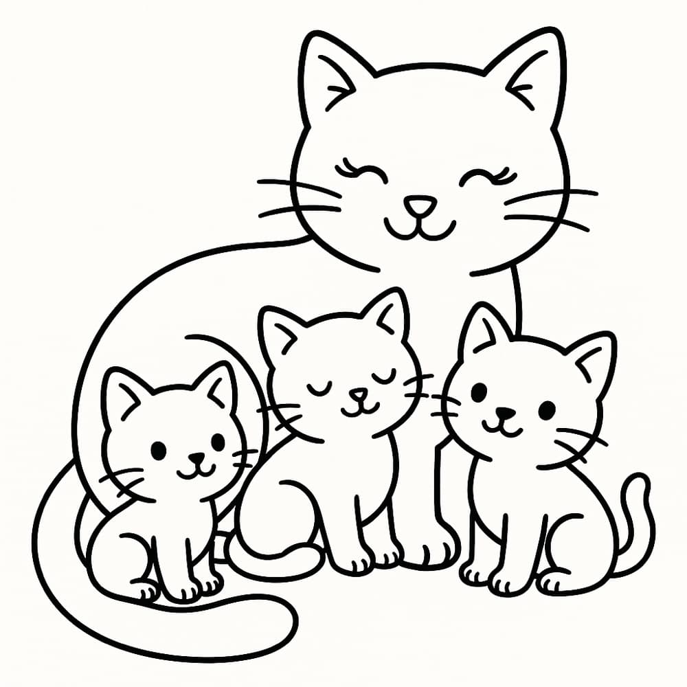 Holiday Cat Coloring Pages